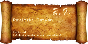 Reviczki István névjegykártya